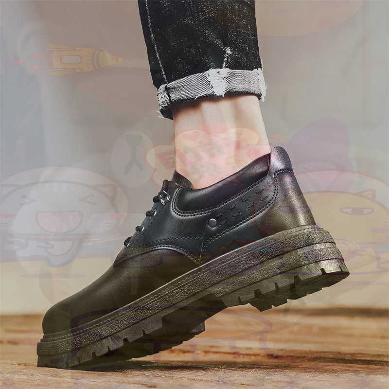 Streetwear Brand Shoes - Ciemna skóra naturalna Modne tenisówki Tenisowe