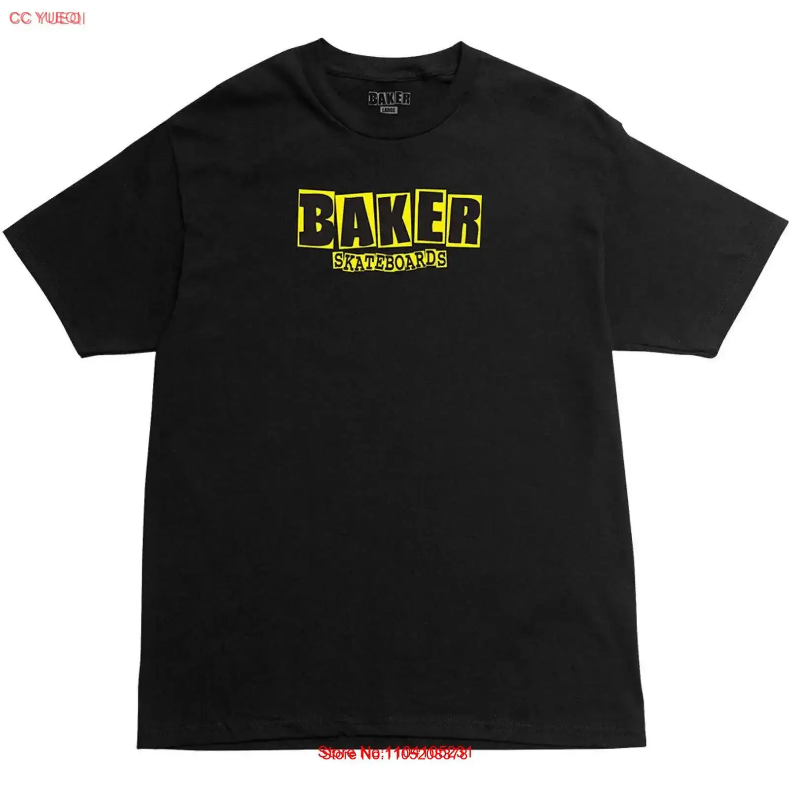 Yellow Streetwear Brand - Koszulka Baker Skateboards Logo Marki Czarno-Żółta