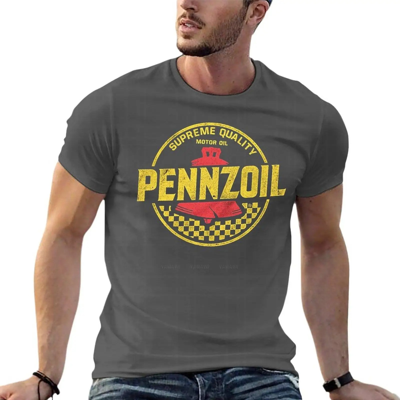 Streetwear Brand Tees - Distressed Pennzoil Motor Oil Logo Oversized